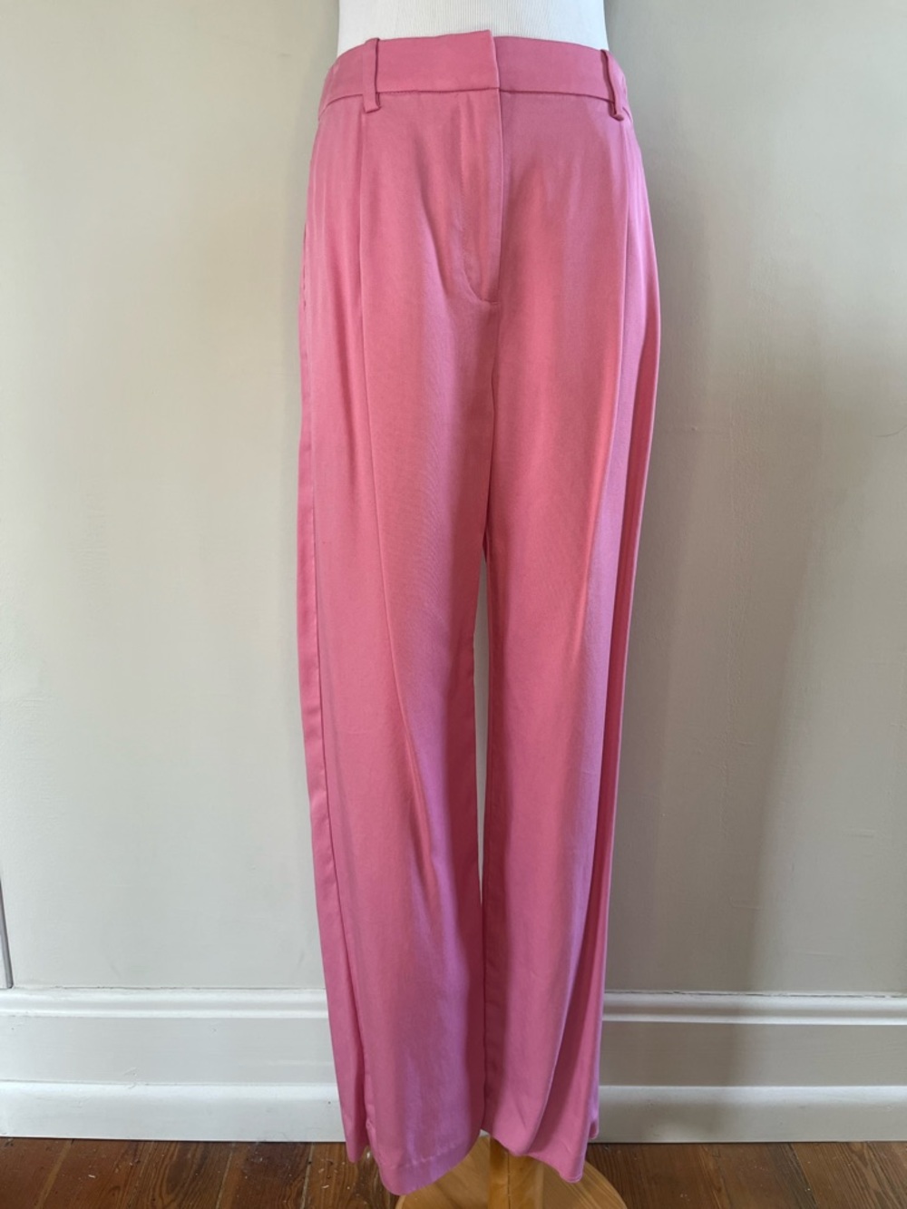 J. Crew Pink High-Rise Wide-Leg Trousers